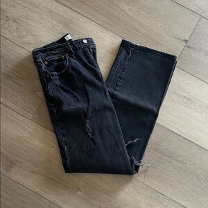 Abercrombie & Fitch Black 90’s Relaxed High Rise Straight Jeans Size 27L